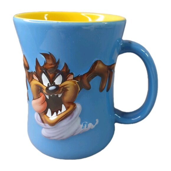 Looney Tunes Tasmanian Devil TAZ 3d Coffee Mug Tea Cup Vintage Stoneware Blue - Picture 1 of 8